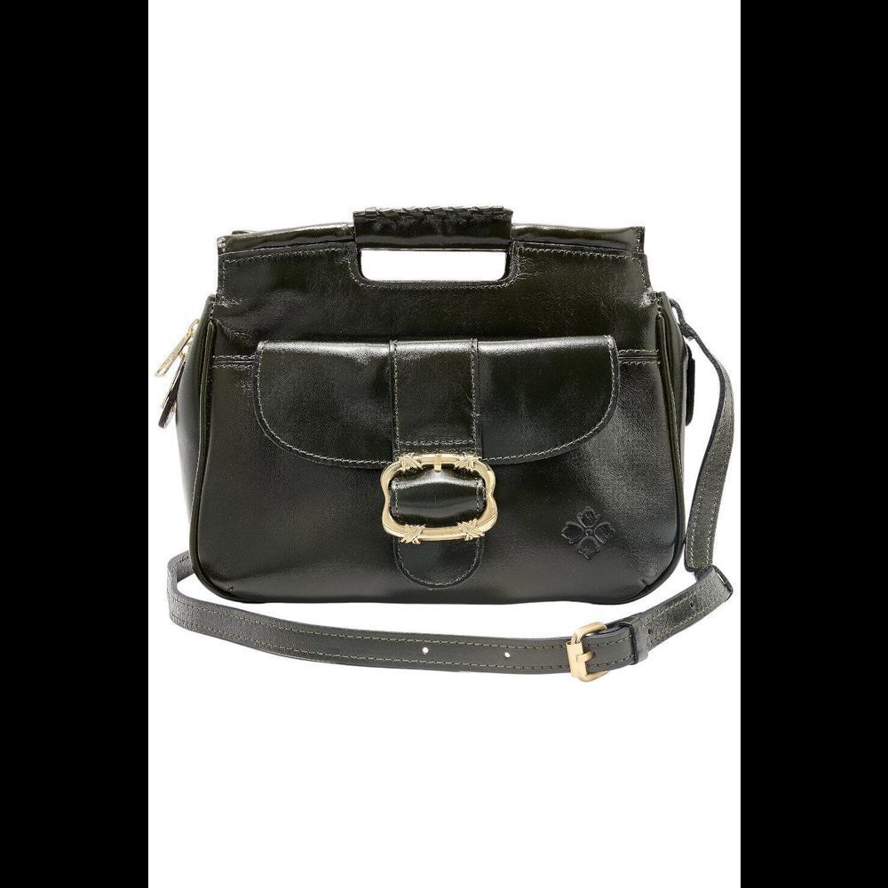 Patricia Nash Small Ovodda Cut Out Top Handle Leather Satchel Olive